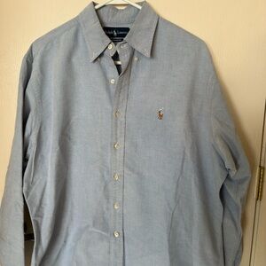 Ralph Lauren Men's Light Blue Button Down Classic Fit Shirt size 16.5, 34/35